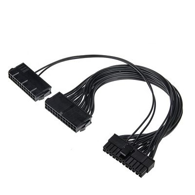 PSU 24 PIN Femenino a doble 20 4 24 PIN Hombre ATX Minería de la placa base de cable de extensión