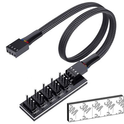 1 a 5 formas 4 pin splitter PWM PC Fan Hub Cable de suministro de energía para ATX Cuadro de computadora 4 pin y 3 pin ventiladores de enfriamiento