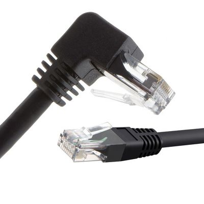 UTP STP 90 grados ángulo derecho izquierdo Cat5 Cat5e Cat6 Cat7 RJ45 Extensión Ethernet LAN cable de red