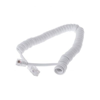 1m 2m 3m RJ9 4P4C RJ11 espirales blancos negros y planos Cat3 cable telefónico ADSL