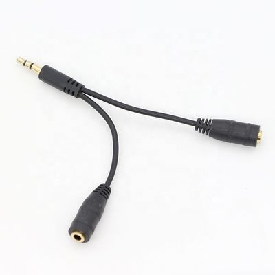 1 Hombre a 2 Mujeres Dividido 3.5mm Jack estéreo auriculares de audio y cable de división