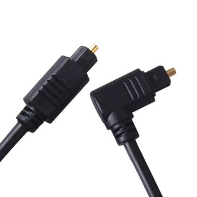 Ángulo de 90 grados de alta calidad 24K Oro SPDIF Cable de audio óptico digital Toslink para PS4 TV