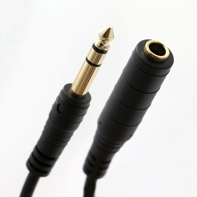 3M Revestido de oro 6.35mm Jack 1/4 pulgadas TRS macho a 1/4 pulgadas TS Jack Female Audio Jack cable estéreo