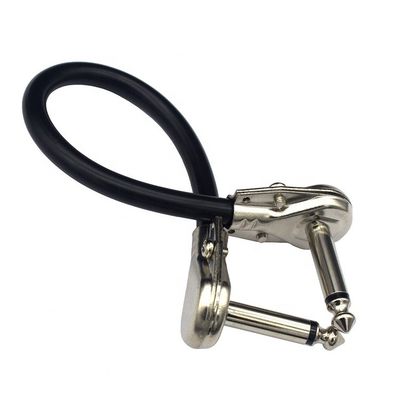 1/4 6.35mm de pulgada de plata de oro ángulo derecho mono TS Audio Jack Instrument Guitar Patch Cable
