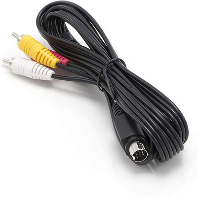 9 Pin Mini Din a 3 RCA S Video Cable de audio para pantallas de televisión Receptor de audio y video