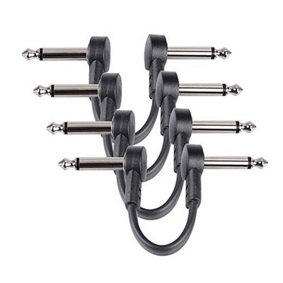 Corto de 90 grados ángulo personalizado 1/4 pulgada TS Jack Instrumentos eléctricos guitarra cable de parche