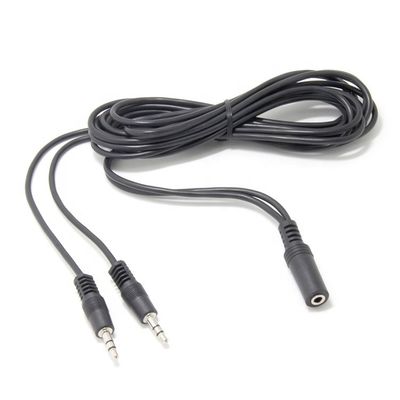 2 mujeres a 1 hombre 3.5mm Jack de auriculares Stereo altavoz de audio y cable de división