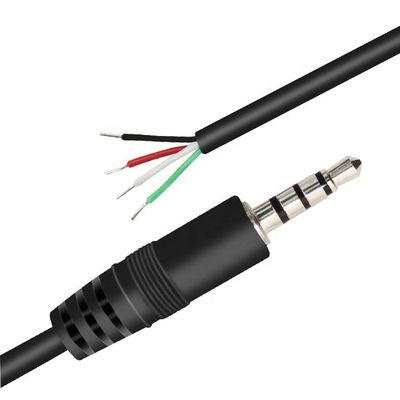 Custom 4 Poles TRRS 3.5mm Jack de audio estéreo a cola de cerdo despojado Cables de extremo de cable de alambre desnudo