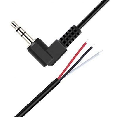 Ángulo derecho de 90 grados 3 polos TRS 3,5 mm Jack de audio estéreo a cola de cerdo despojado Cables de extremo de cable de alambre desnudo