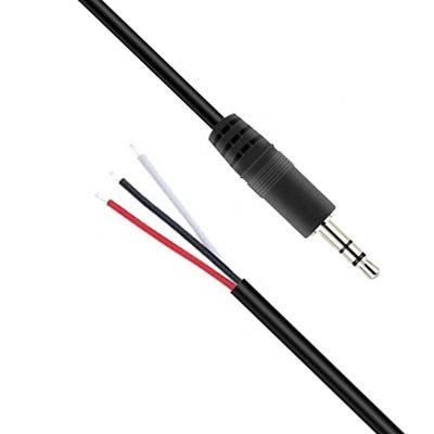 Custom 3 Polos 3.5mm Jack de audio estéreo a cola de cerdo despojado Cables de extremo de alambre desnudo
