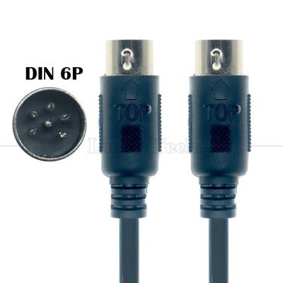 Cable de extensión MIDI de 6 pines para guitarra de micrófono de teclado