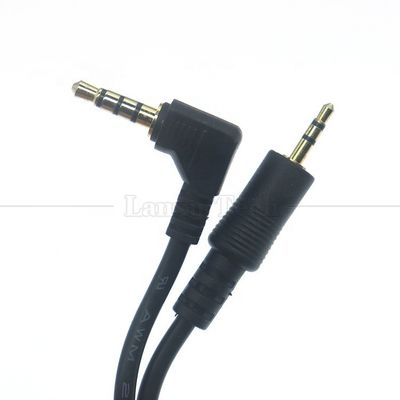 2.5mm 3 polos Jack a 90 grados ángulo derecho 4 polos 3.5mm TRRS Jack cable de audio estéreo para TV Radio