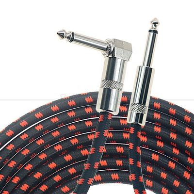 OEM 3ft 10ft 5m 1/4 6.35mm Mono TS Jack Plomo Trenzado Instrumentos Eléctricos Accesorio Amplificador de Efecto Amplificador Guitarra Cable de Parche