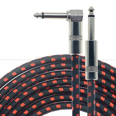 3ft 10ft 3m 5m 1/4 6.35mm Mono TS Jack de ángulo recto Instrumentos eléctricos Accesorio Amplificador de efecto amplificador Guitarra Cable de parche