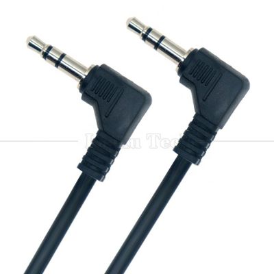 Ángulo recto de 90 grados de macho a macho 3 polos TRS 3,5 mm cable de extensión de conector de audio