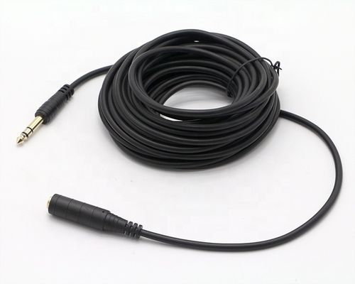 Conector de oro personalizado 6.35mm Jack 1/4 de pulgada TRS masculino a 1/4 de pulgada TRS femenino cable de conexión de audio estéreo