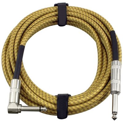 Cable de parche para guitarra de instrumento eléctrico de 3M 10FT ángulo recto recto 1/4 TS Jack
