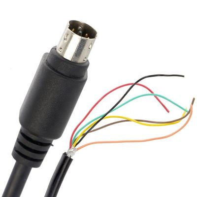 Personalización 6 7 8 PIN MINI DIN para el cable de alambre de lata abierto de cola de cerdo