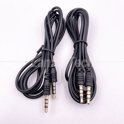 Stock Hombre a Hombre 3,5 mm 4 polos Jack estéreo Micrófono Cable de extensión de audio para auriculares altavoz de ordenador
