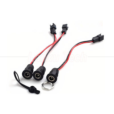 DC 022 5.5x2.1mm 5.5x2.5mm montaje con rosca de enchufe femenino a JST SM 2 cables de conector de pines
