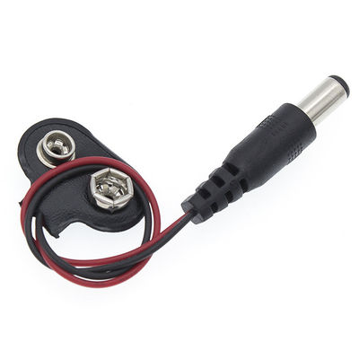 Conector de clip de batería de 9V a DC masculino 5.5x2.1mm de barril Jack Cable de alimentación para portadores de baterías