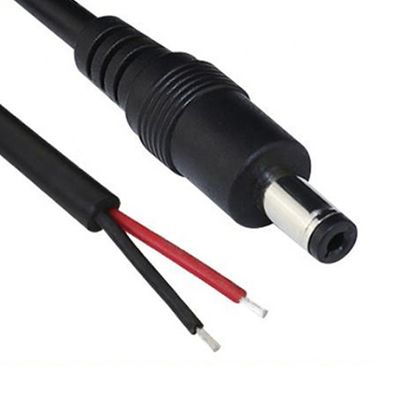 CUSTOM DC Hombre Jack de barril femenino 2.1x5.5mm para abrir Pigtail Cable de alimentación DC