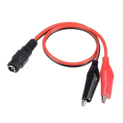 5.5x2.1mm DC Femenino a doble clip de cocodrilo Cable de adaptador de prueba de potencia