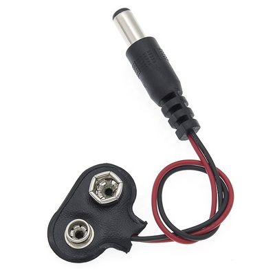 Conector Snap Clip de 9 V de batería a DC masculino 5.5 2.1 mm Jack Plug Cable de alimentación para portadores de baterías