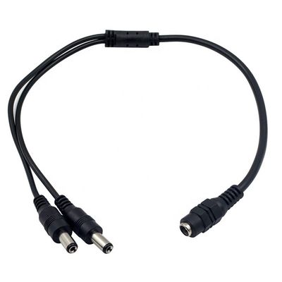 1 a 2 vías 1 Hembra a 2 Hombre 5.5x2.1 mm Cable de distribución de alimentación continua para cámaras de circuito cerrado