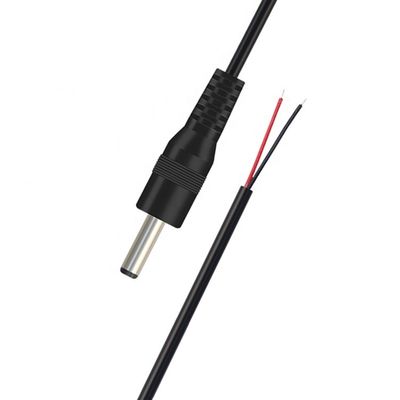 Jack de barril de corriente continua macho 3,5x1,35 mm a cable de extremo desnudo de alambre de lata desnudo