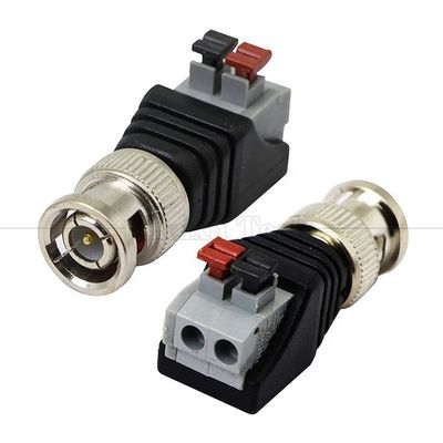 Terminal de tornillo sin soldadura 2 Pin Presione el botón BNC Conector masculino femenino Adaptador de alimentación para cámara de circuito cerrado
