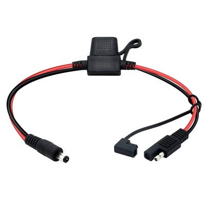 10A Fuse DC Jack 5.5x2.1mm para el cable de extensión de energía de conexión SAE para el cargador de paneles solares de motocicletas