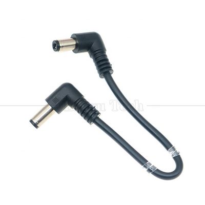 12V 24V macho a macho DC conector de conector de conexión angular 5.5 * 2.1mm de alimentación eléctrica cables de cable de extensión