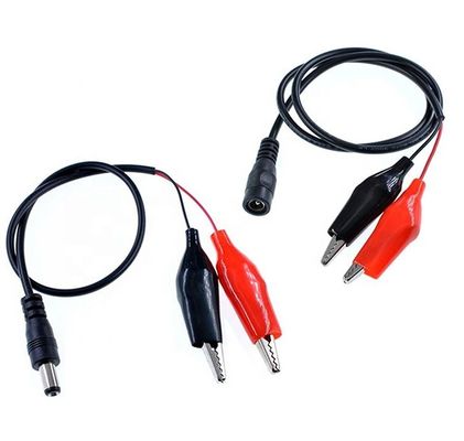 30cm DC 5.5x2.1mm Hombre Hembra a doble clip de cocodrilo Cable de suministro de energía DC