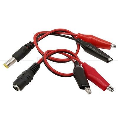 30cm DC Barril Jack 5.5x2.1mm Hombre Hembra a doble clip de cocodrilo Fuente de alimentación Cable de corriente continua para cámara de CCTV