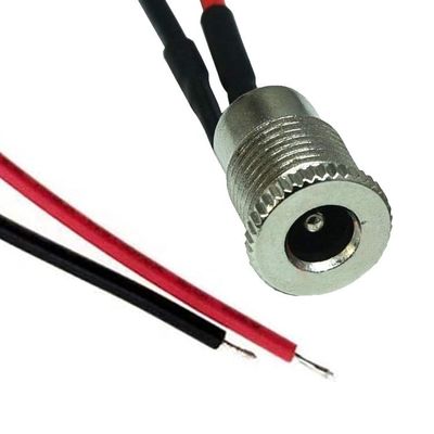 Mujer con rosca montada DC099 Jack de barril enchufe 10A 5.5x2.1mm Adaptador de alimentación de corriente continua Cables de extremo de alambre enlatados