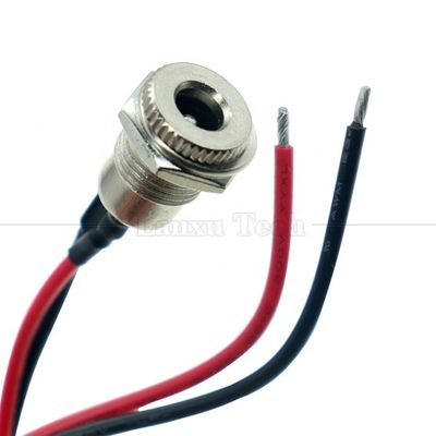 10cm 18AWG 5A Panel Mount DC 099 Socket femenino 5.5x2.1mm 2.5mm Conector roscado de metal para abrir cables enlatados