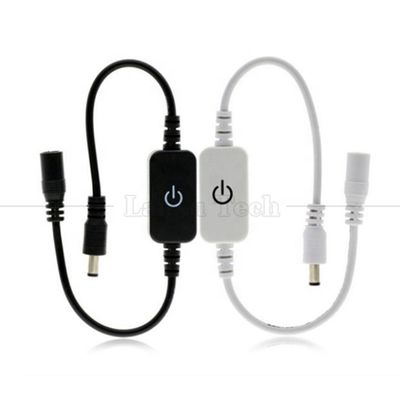 12v 24v Controlador táctil de macho a hembra DC 5.5x2.1mm encendido y apagado Interruptor de atenuación para luces de banda LED