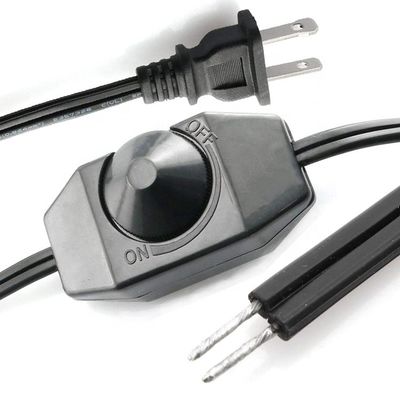 1.8m Botón giratorio LED regulable con interruptor de atenuación del control Cable de alimentación para la lámpara LED