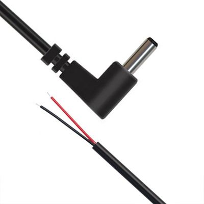 90 grados en ángulo recto DC Jack 5.5x2.1mm 5.5x2.5mm 1.35x3.5mm para abrir el alambre del extremo del cable de cola de cerdo