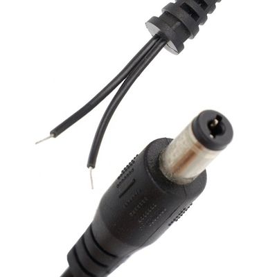 Jack de cañón de entrada de corriente continua 2.1x5.5mm Hombre Hembra para abrir Pigtail DC cable de alimentación