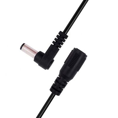Ángulo de 90 grados Conector masculino a femenino 5.5x2.1mm Jack de barril Cable de extensión de energía DC