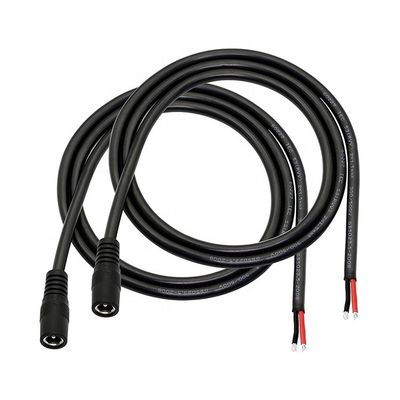 Jack de barril de corriente continua masculino femenino 2.1x5.5mm Conector de toma para abrir cable de cargador de energía de alambre desnudo Pigtail