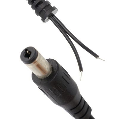 Caja de entrada de suministro de corriente continua Jack 2.1x5.5mm Hombre Hembra para abrir Pigtail SR Cable de alimentación de corriente continua