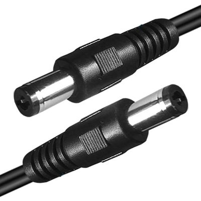 Cable de alimentación de extensión de jack de corriente continua de macho a macho de 5,5x2,1 mm