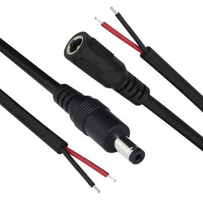 12V Jack de barril de corriente continua 5.5x2.1mm 5.5x2.5mm 3.5x1.35mm Conector de conexión masculino femenino para abrir Pigtail Cable de alimentación de corriente continua