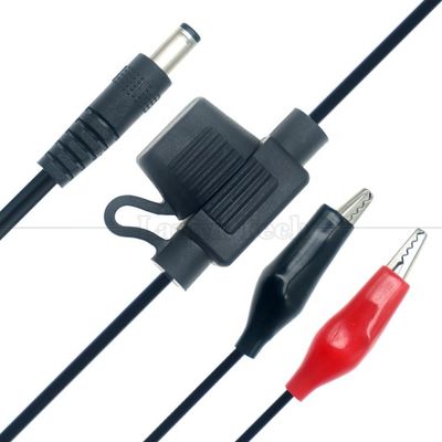 12V DC 5.5X2.1mm a los clips de cocodrilo Cable de alimentación de fusibles para cámara de rastreo