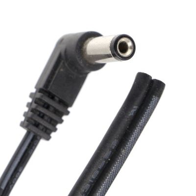 90 grados en ángulo recto DC Jack de barril 2.1x5.5mm Hombre Hembra para el extremo libre Pigtail abierto DC cable de alimentación
