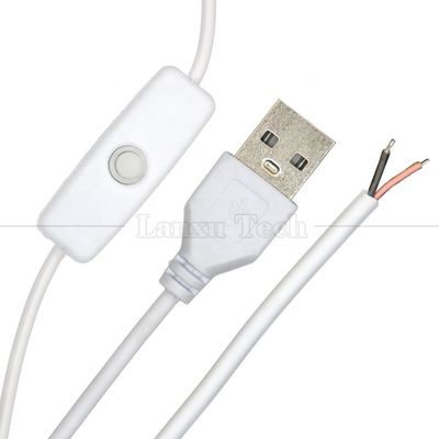 DIY 1m Controller de encendido y apagado cable de interruptor USB de cable abierto para lámpara de banda de luz led