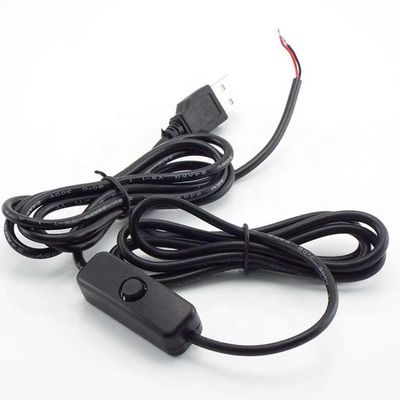 1m Blanco Negro Led Strip Energía encendida apagada Botón USB Tipo A Cable de extensión de interruptor